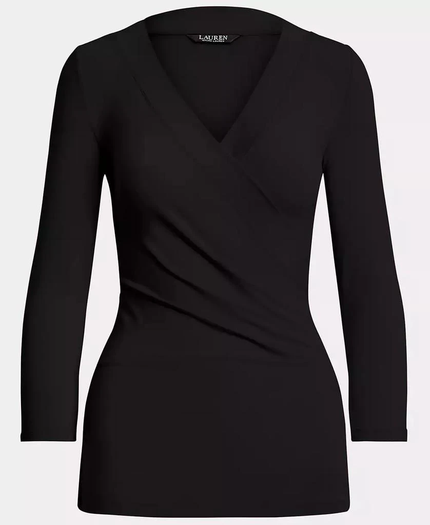 Ralph Lauren Women's Ruched Surplice Jersey Top 5