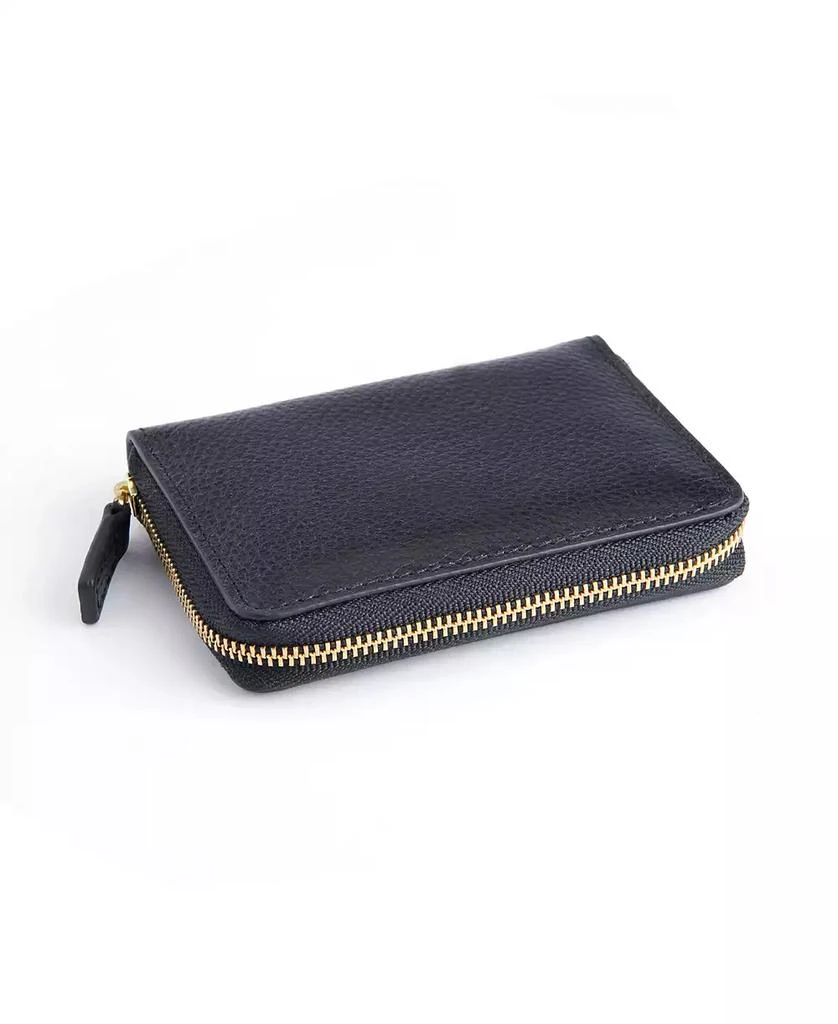 ROYCE New York Men's Pebbled Leather Zippered Credit Card Wallet 1
