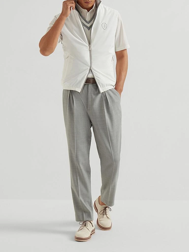 Brunello Cucinelli Bonded Nylon Reversible Vest with Logo 6