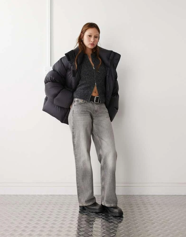 Weekday Weekday Ten oversized down puffer coat in black 3