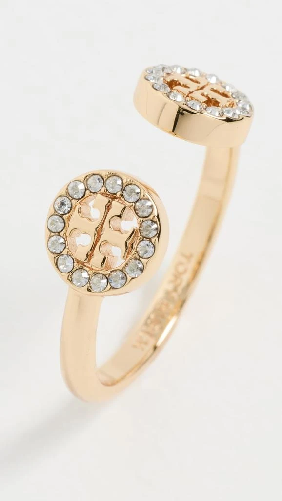 Tory Burch Tory Burch Women
s Miller Pave Open Ring, Tory Gold/Crystal, 7 4