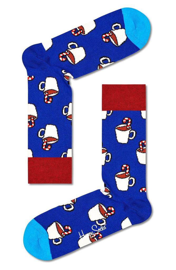 Happy Socks 2-Pack Candy Cane Cocoa Crew Socks Gift Set
