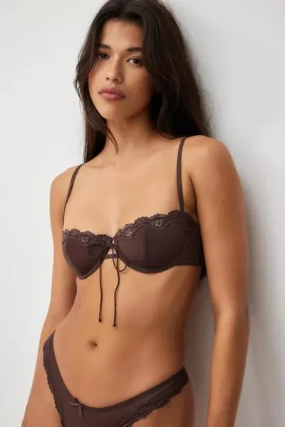 Out From Under Out From Under Jenni Tie-Front Mesh Wired Bra 1