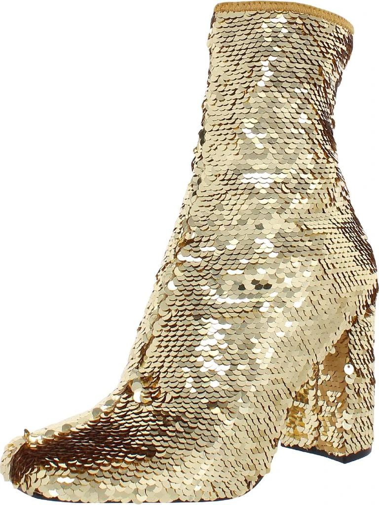 Steve Madden Lynden Womens Sequined Square Toe Mid-Calf Boots 4