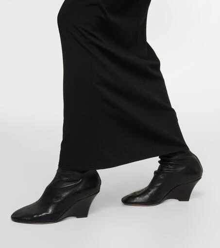 Khaite Apollo wedge leather ankle boots 4