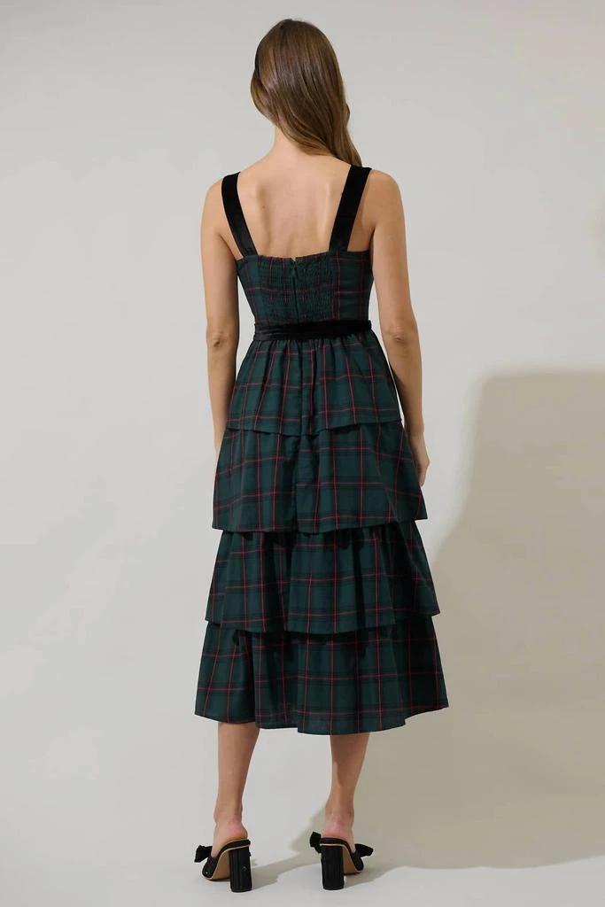 Sugarlips Sugarlips - Brook Plaid Mari Tiered Midi Dress 3