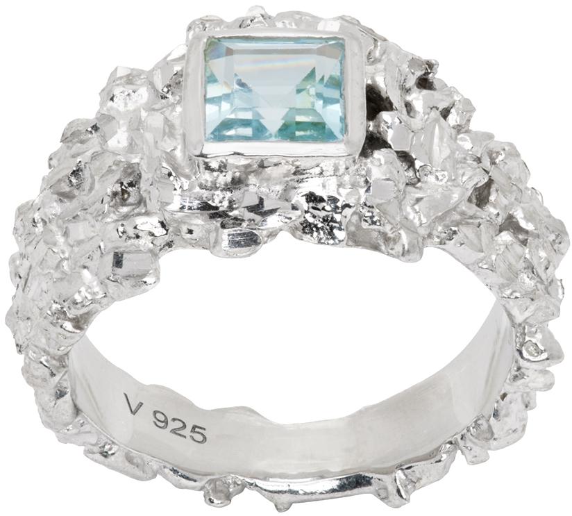 Veneda Carter SSENSE Exclusive Silver VC017 Hammered Gem Ring