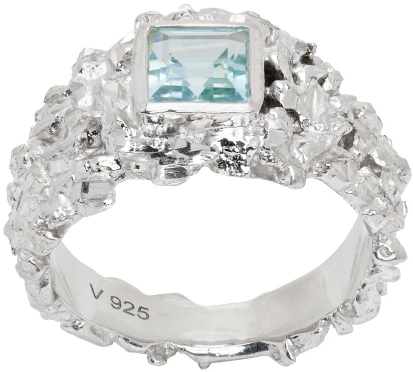 Veneda Carter SSENSE Exclusive Silver VC017 Hammered Gem Ring 1