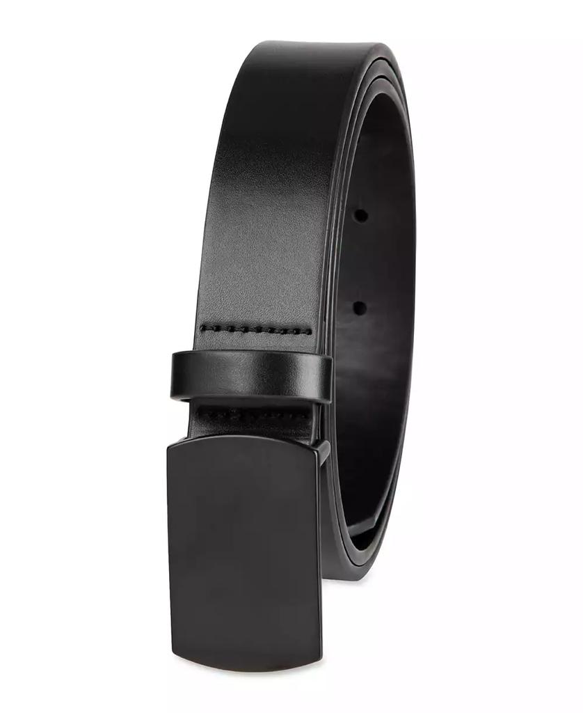 Alfani Men's Dress Casual Matte Black Plaque Buckle Belt