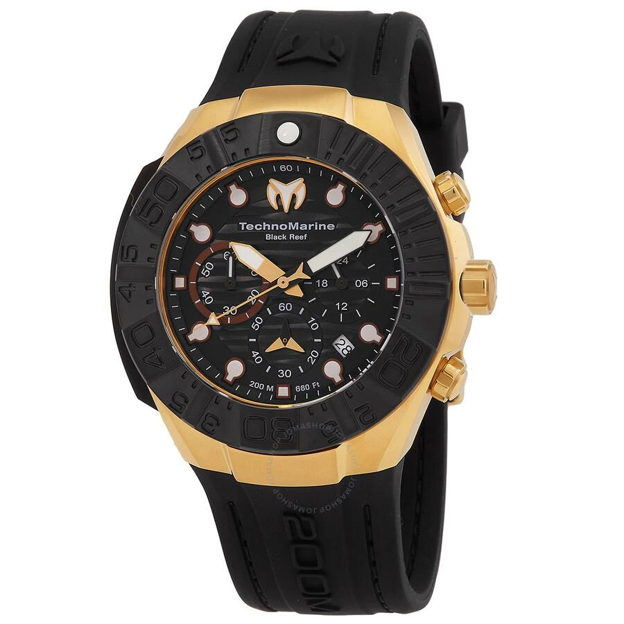 TechnoMarine Reef Black Chronograph GMT Quartz Black Dial Men's Watch TM-523012 1