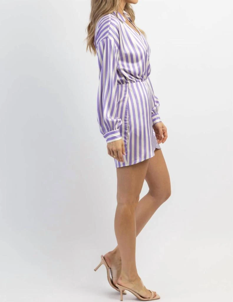 Blue Blush La La Striped Mini Dress In Lavender 2