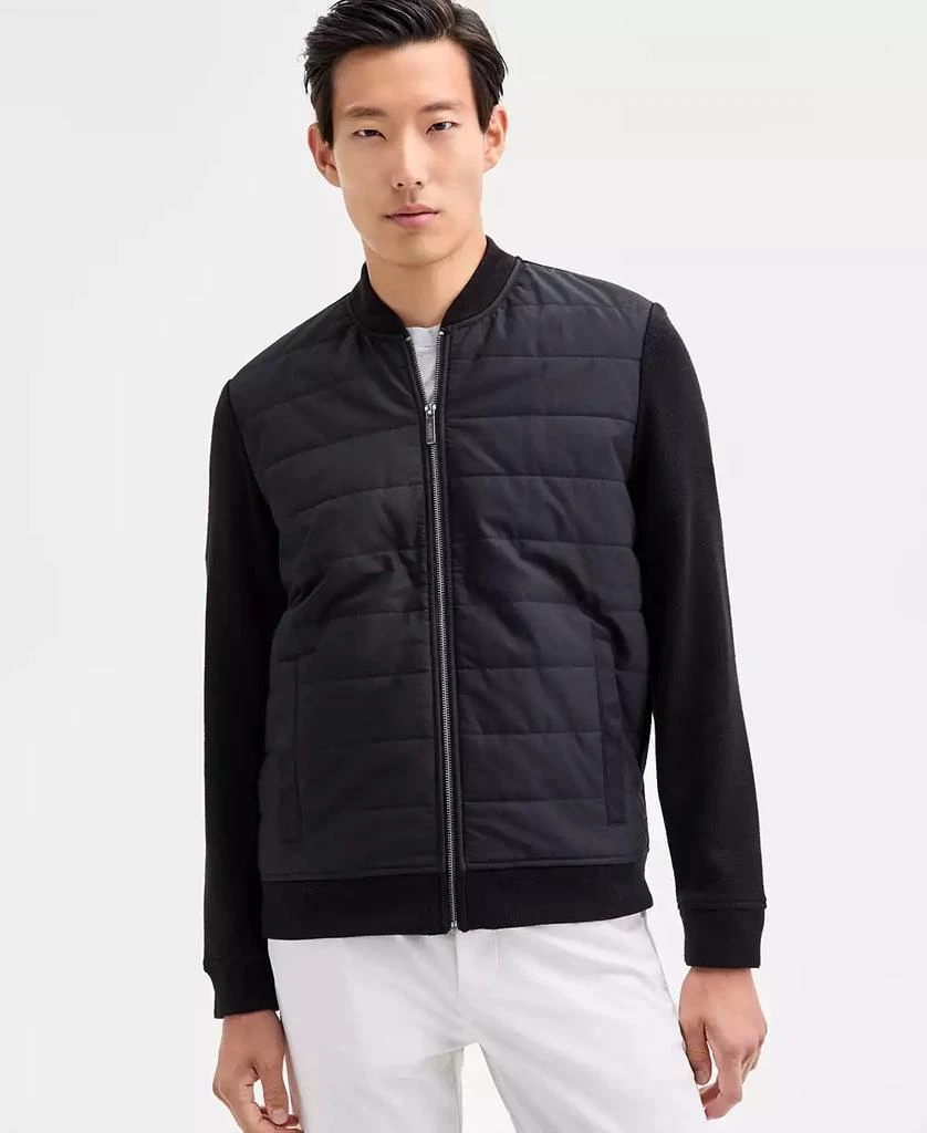 Alfani Men
s Long Sleeve Mixed Media Jacket, Macy
s Exclusive 1