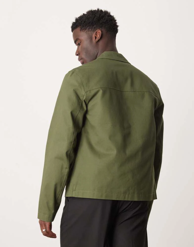 ASOS ASOS DESIGN embroidered harrington jacket in khaki 4