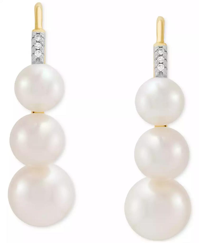 Honora Cultured Freshwater Pearl (5-7mm) & Diamond Accent Threader Earrings in 10K Yellow Gold