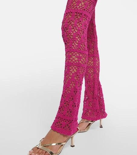 ANNA KOSTUROVA Bianca crochet flared cotton pants 5