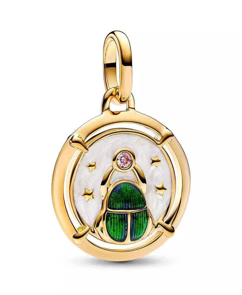 PANDORA 14K Gold-Plated Scarab Beetle Medallion Charm 1