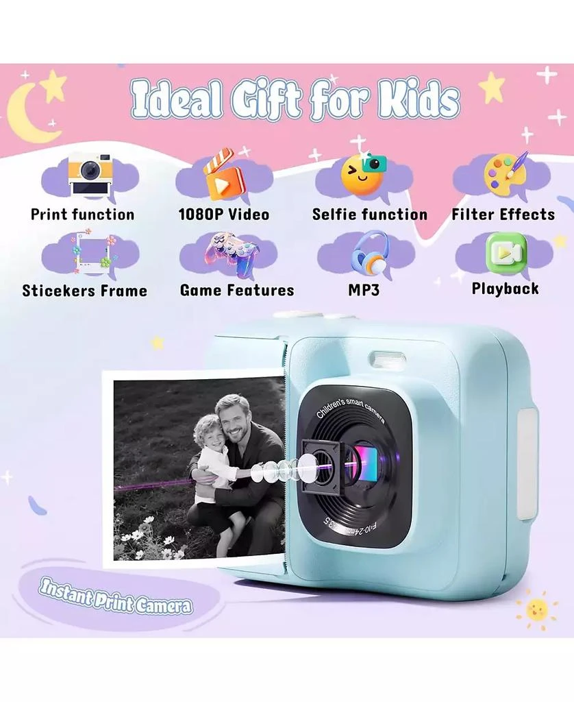 SWIFINT Kids Instant Print Camera, 1080P Digital Camera with 32GB SD Card
3 Paper Rolls. Christmas Birthday Gift for 4-10 Year Old Girls Boys, Blue 3