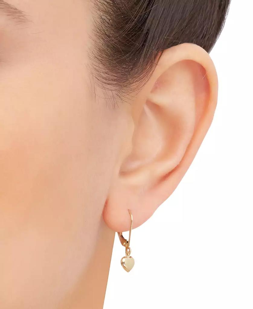Macy's Small Heart Drop Earrings in 14k Yellow Gold