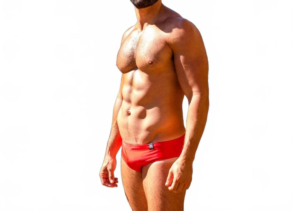 Abreu Clothing Men's Slim Swim Brief In Cherry Rojo 4