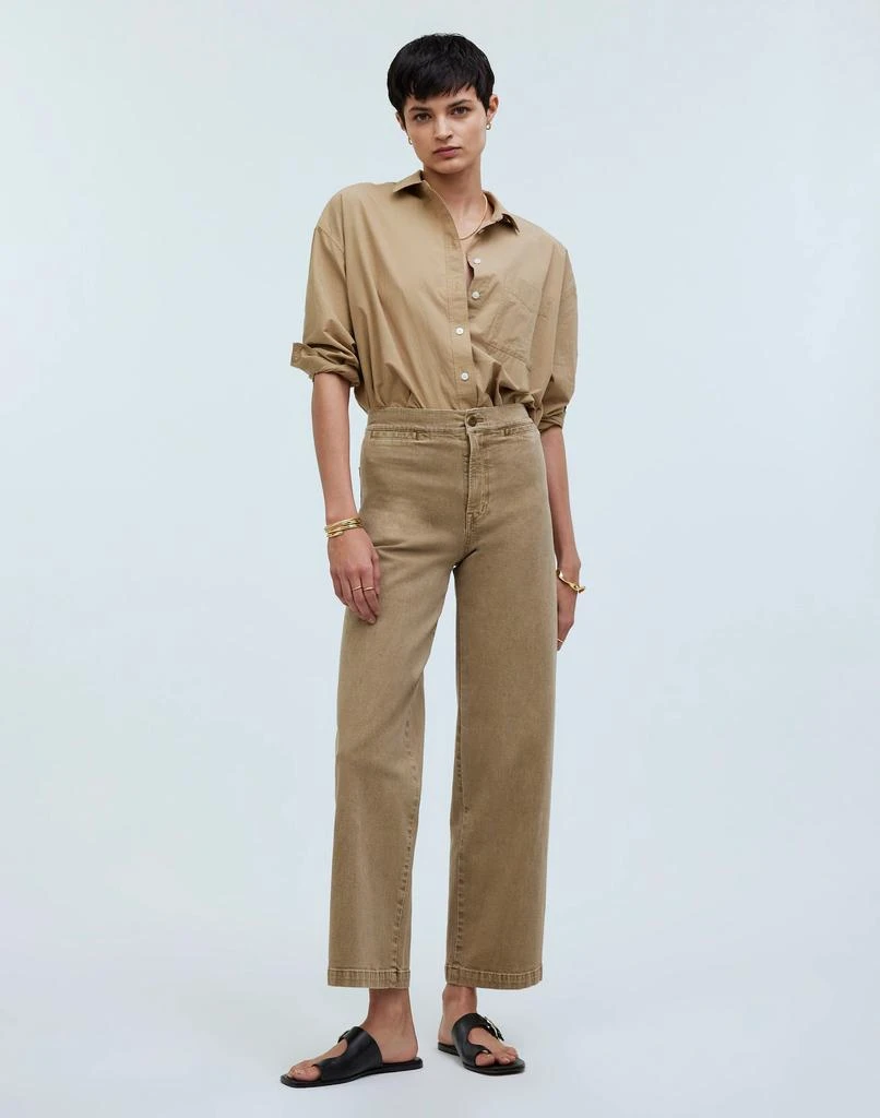 Madewell The Petite Emmett Wide-Leg Crop Pant: Welt Pocket Edition 1