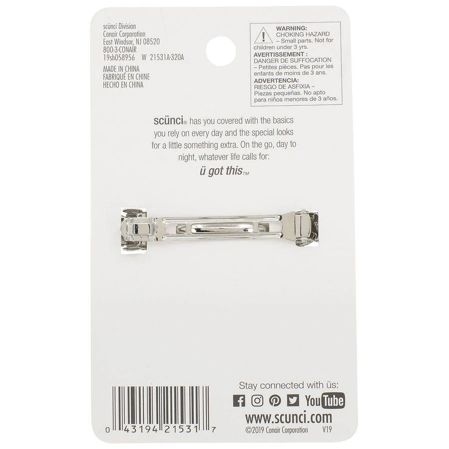 Scunci Fashion Barrette with Bead and Rhinestone Detail 2