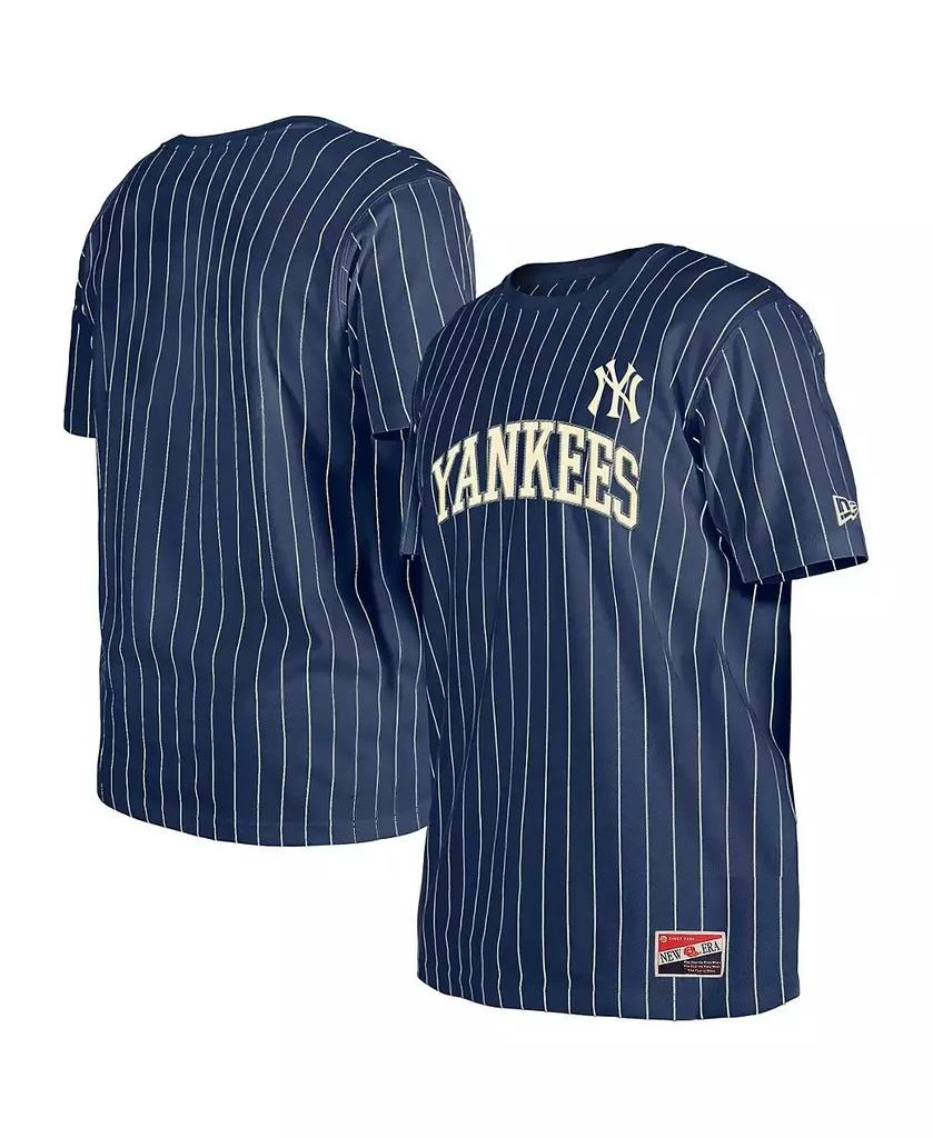 New Era Men's Navy New York Yankees Throwback Pinstripe T-Shirt 1