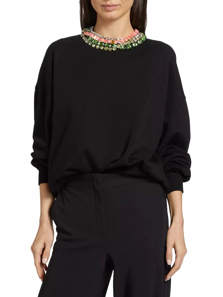 Cinq à Sept Brandy Chunky Rhinestone Sweater 3