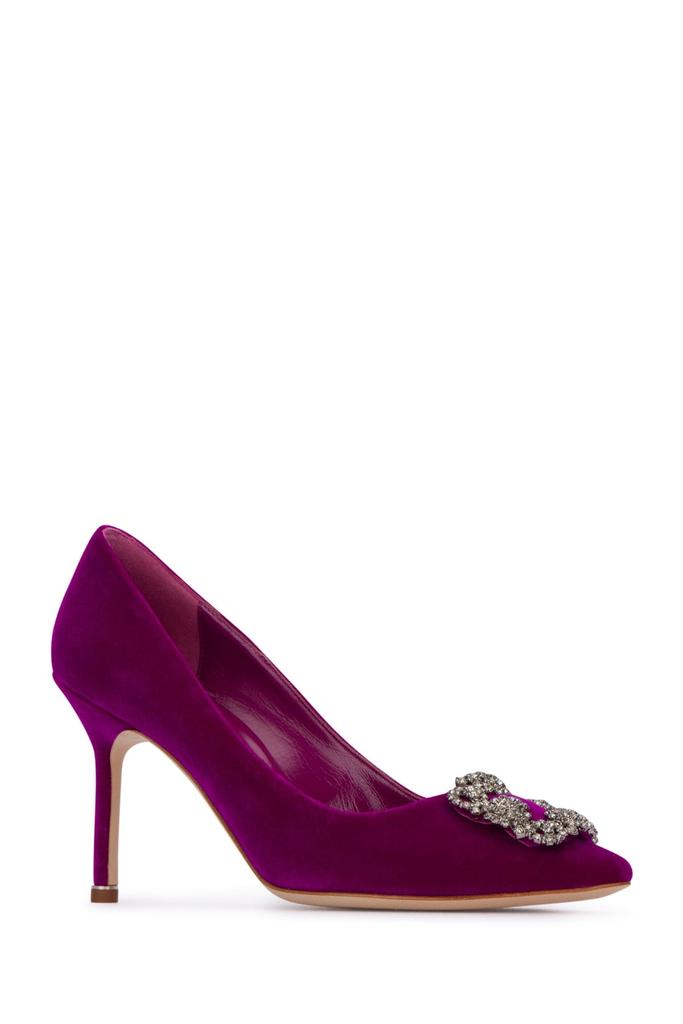 Manolo Blahnik Dark fucsia velvet Hangisi 70 pumps