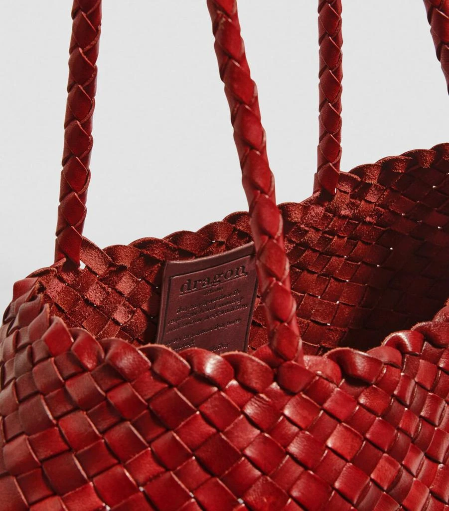 DRAGON DIFFUSION Large Leather Woven Santa Croce Tote Bag 6