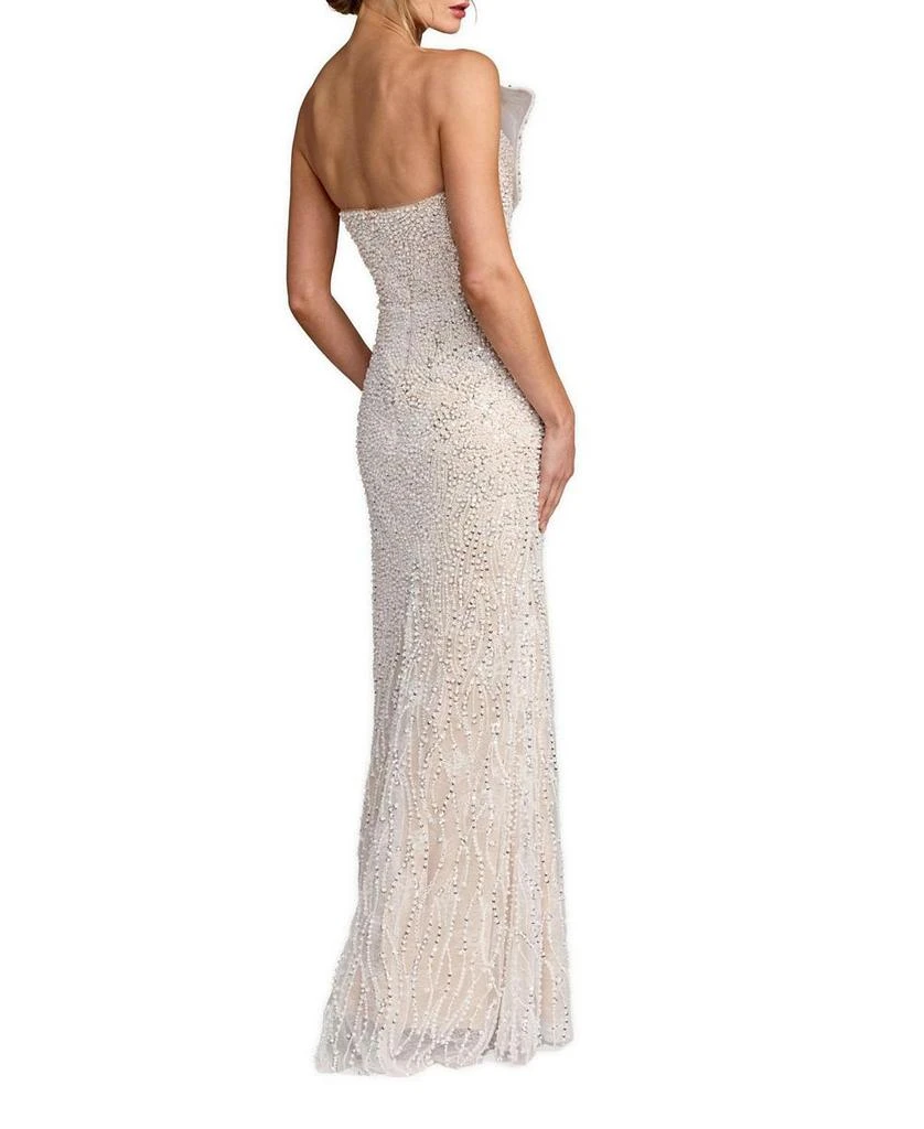 Mac Duggal Sequin Organza Strapless Bow Detail Column Gown 2