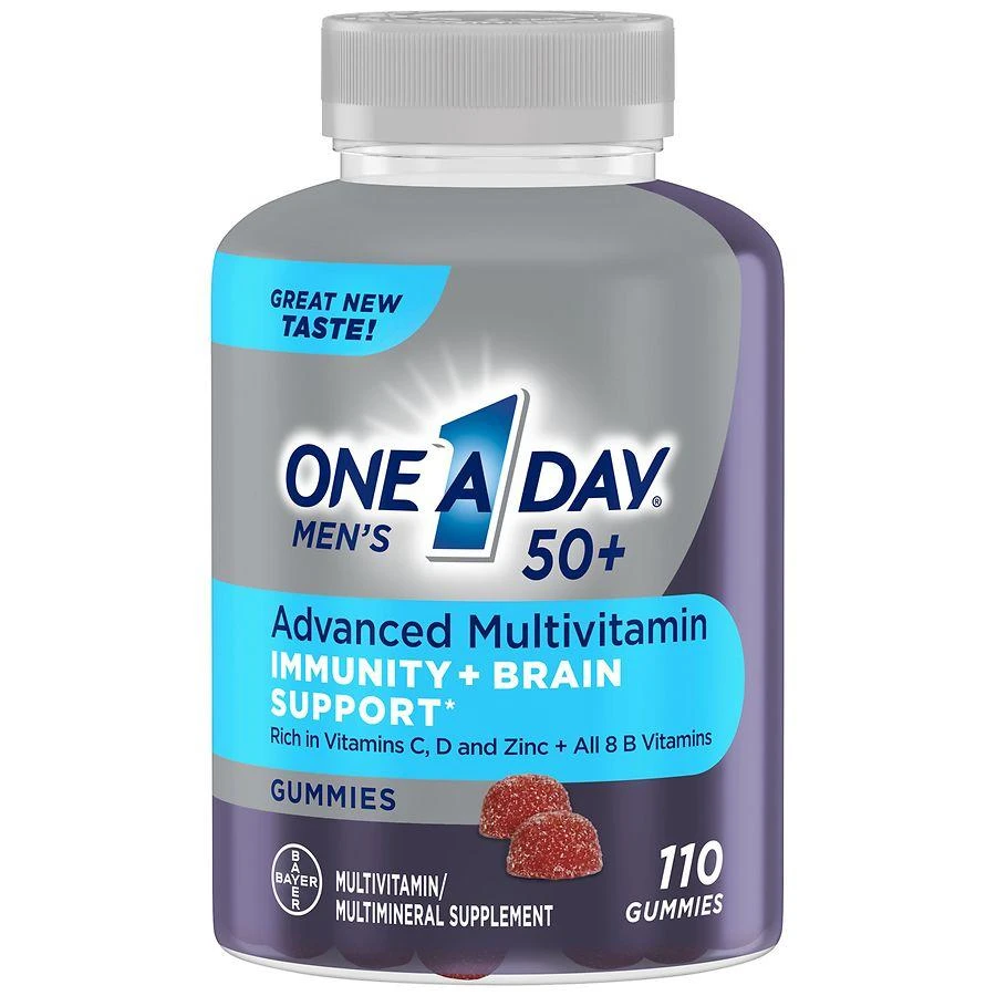 One A Day 50+ Vitamins for Men Gummies for Immune Support Strawberry 1
