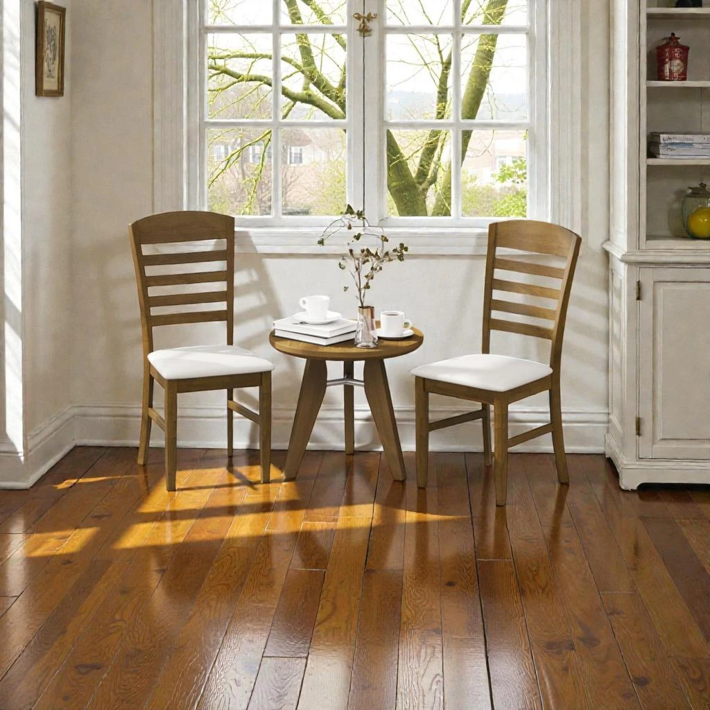 Hivvago Pair of 2 Comfortable Dining Chairs Featuring Rubberwood Construction