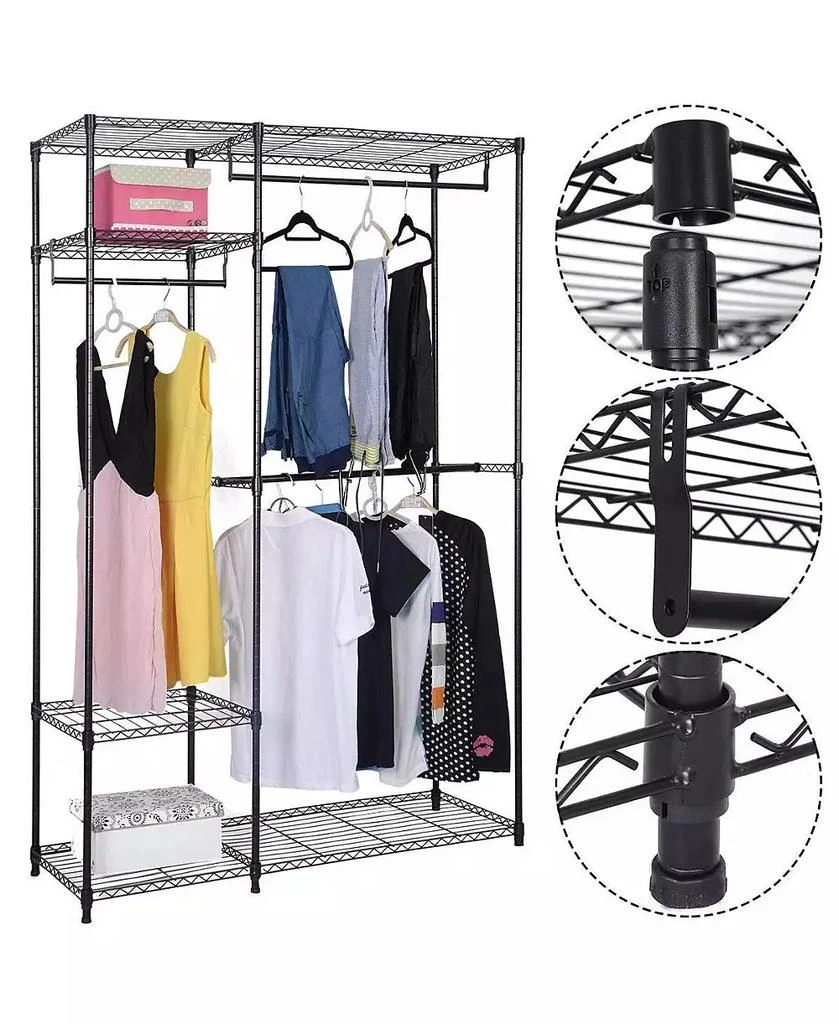 SUGIFT Portable Steel Closet Hanger Storage Rack Organizer 3