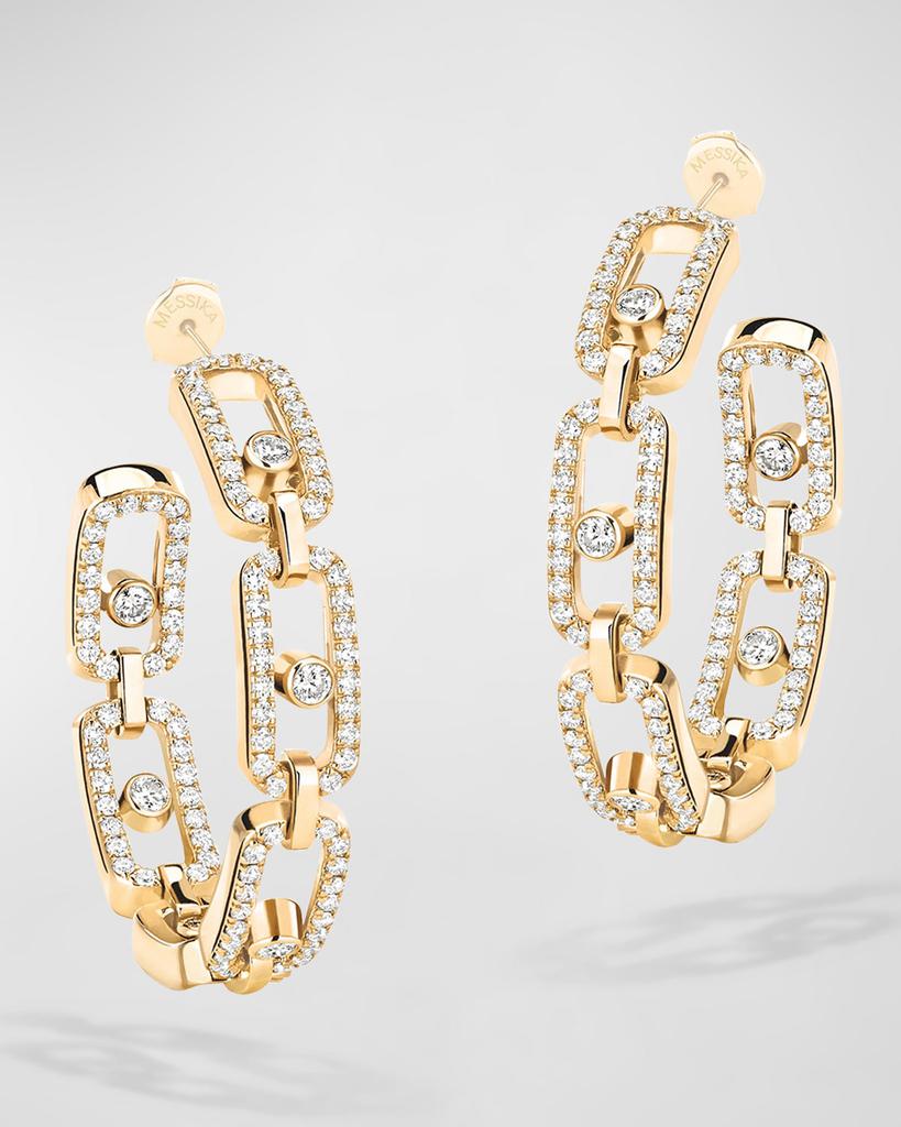 Messika Move Link 18k Yellow Gold Diamond Hoop Earrings