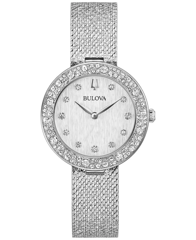 Bulova Women's Crystal Stainless Steel Mesh Bracelet Watch 32mm 1