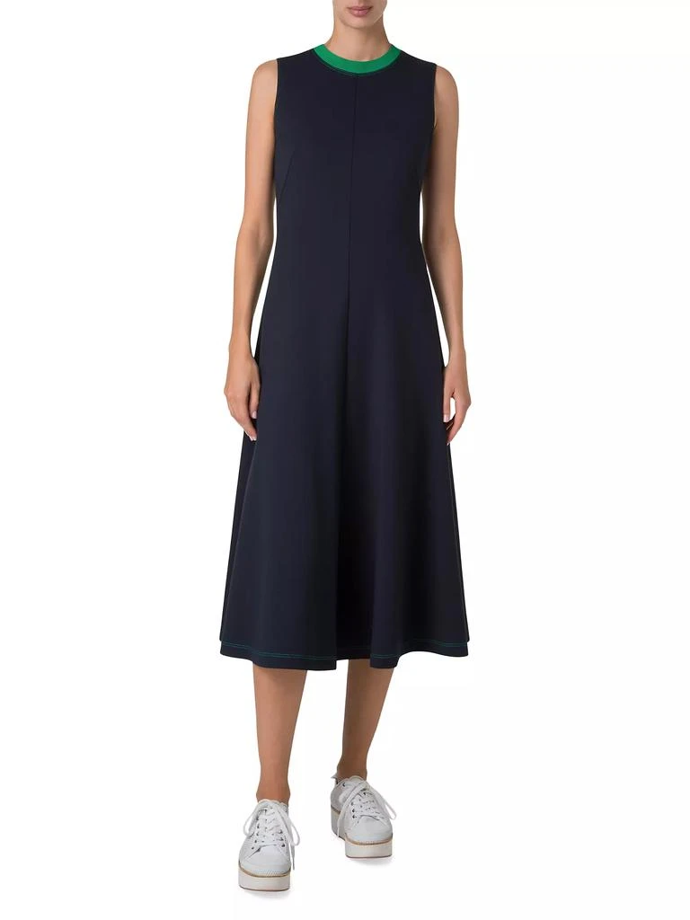 Akris Jersey Sleeveless Fit-&-Flare Midi-Dress 2