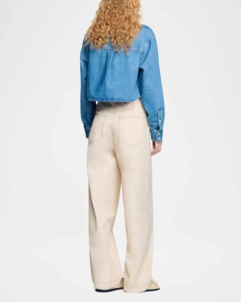 Sandro Leon Wide Lace-Up Jeans 3