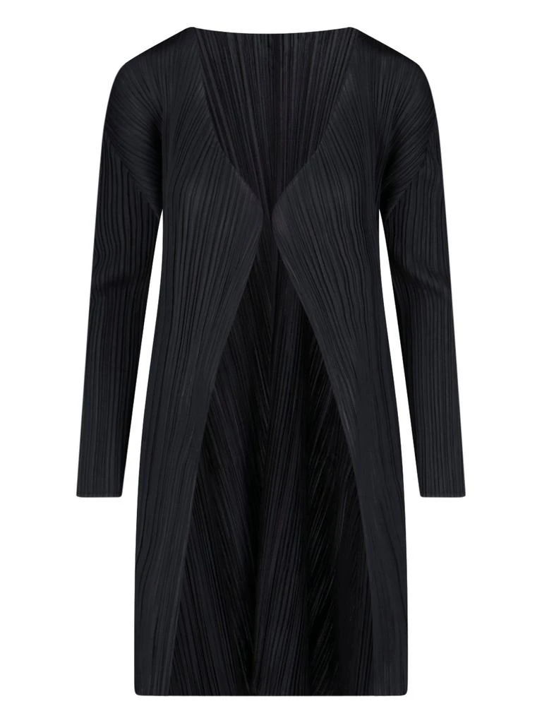 Pleats Please Issey Miyake Pleats Please Issey Miyake Pleated V-Neck Open-Front Coat 1