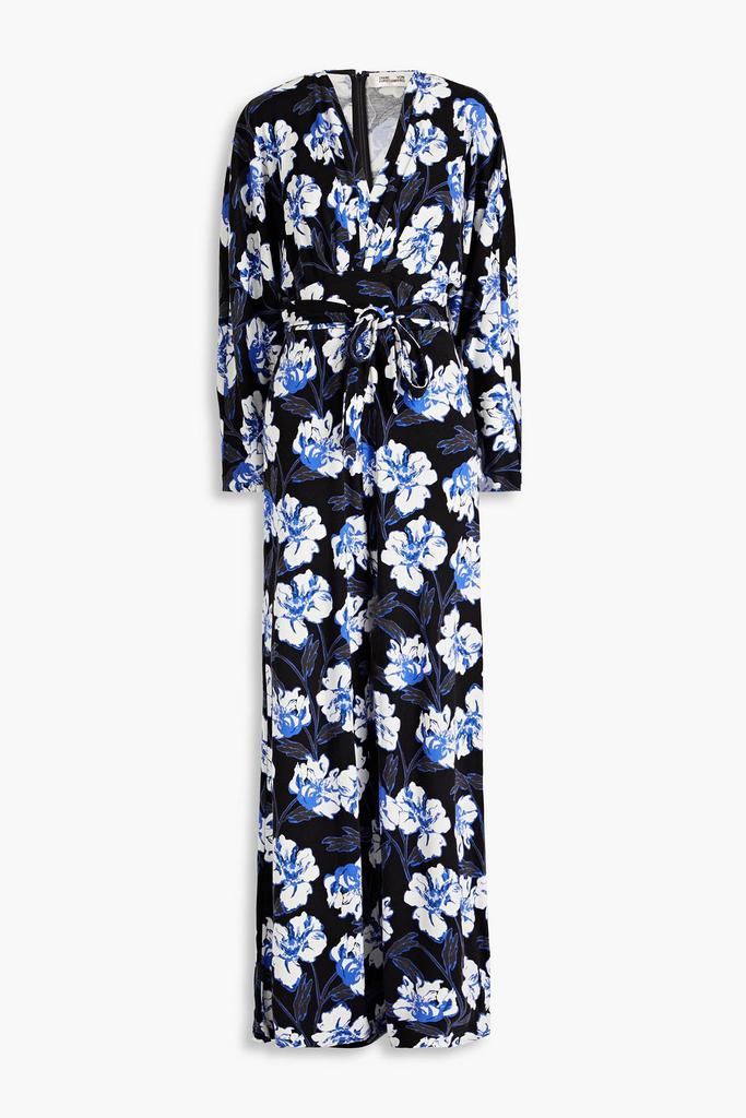Diane von Furstenberg Fanny floral-print Lyocell and wool-blend jersey wide-leg jumpsuit