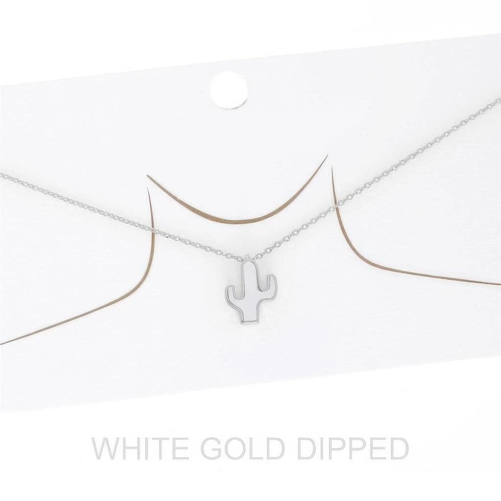 TRUEDAMES Women
s Gold Dipped Cactus Chain Necklace