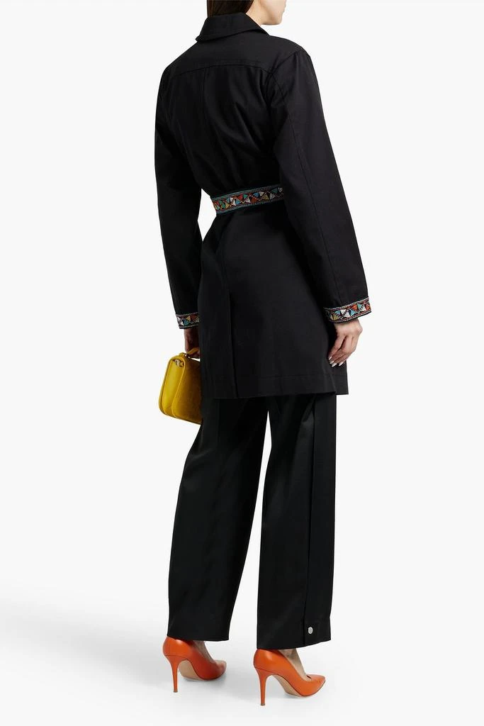 Saloni Summer embellished cotton-blend twill trench coat 3