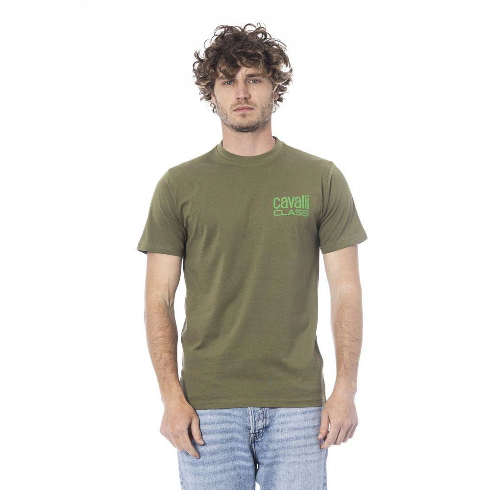 cavalli CLASS Green Cotton T-Shirt 1