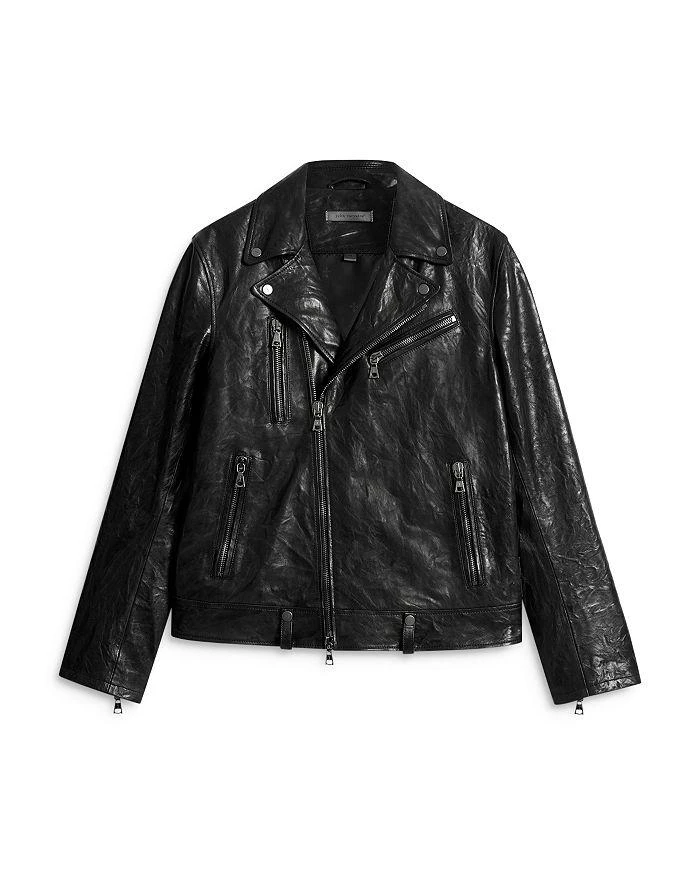John Varvatos   Chelsea Slim Fit Leather Moto Jacket  5