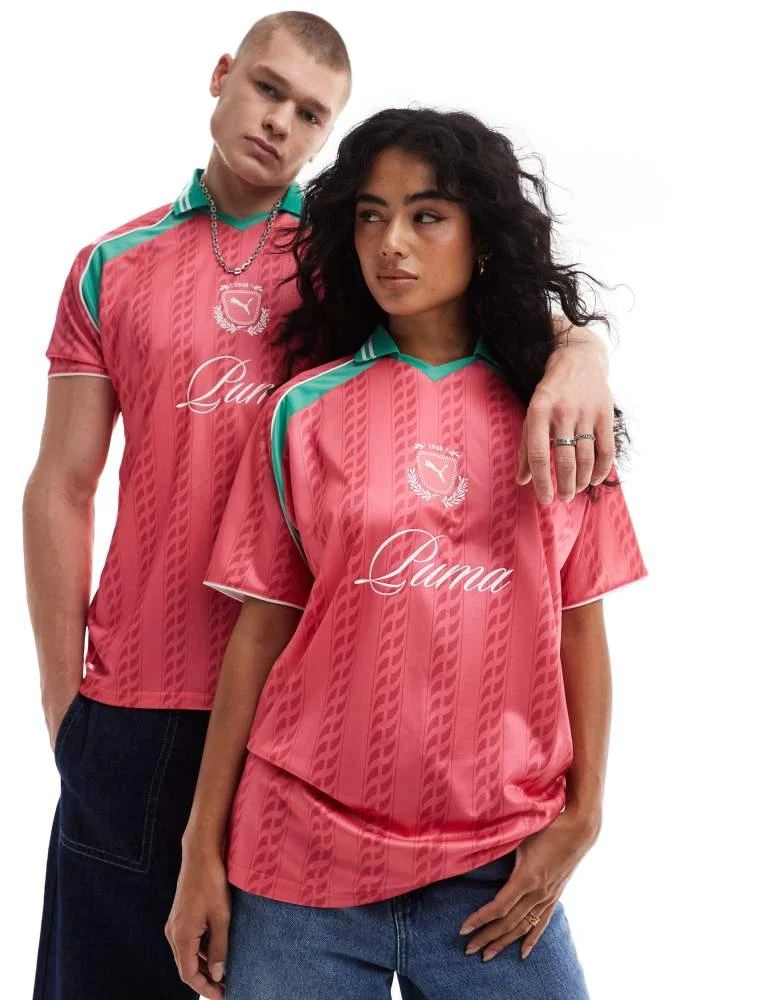Puma Puma Archive print Football jersey in pink & green - exclusive to ASOS 1