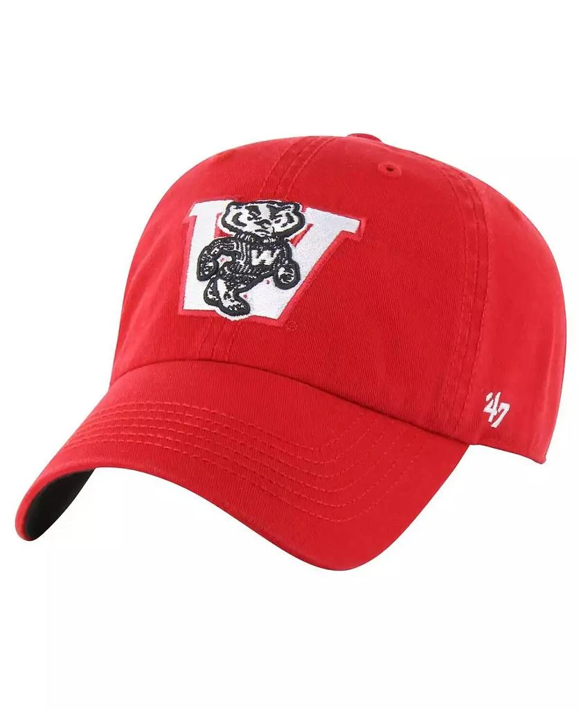 47 Brand Men's Red Wisconsin Badgers Vintage Sure Shot Franchise Fitted Hat 2