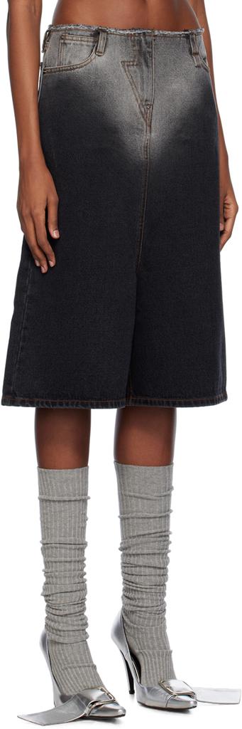pushBUTTON Black Five-Pocket Denim Shorts