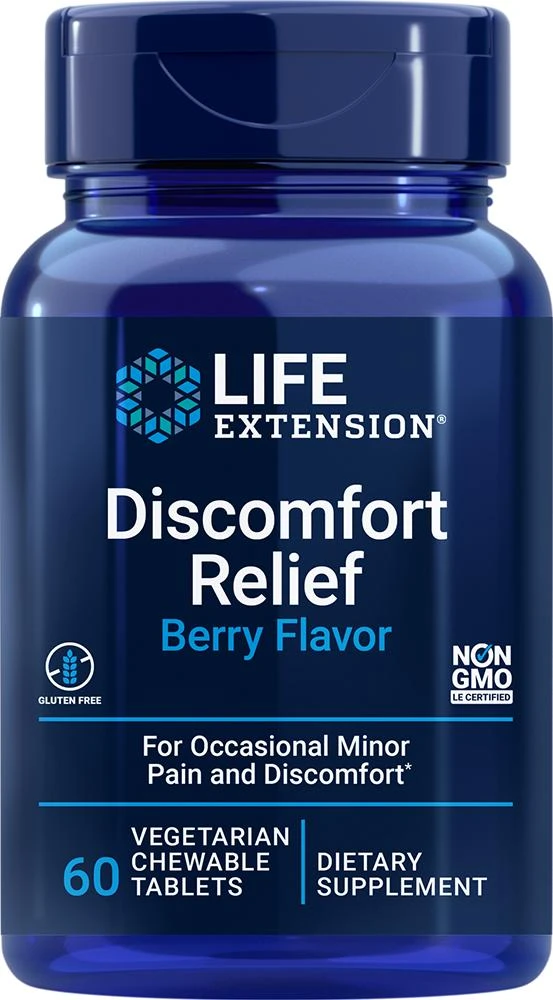 Life Extension Life Extension Discomfort Relief, Berry Flavor (60 chewable tablets, Vegetarian) 1