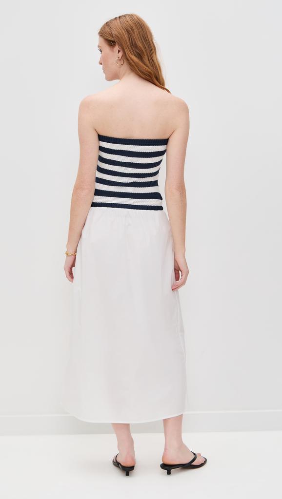 Onia Crochet Knit Poplin Maxi Dress