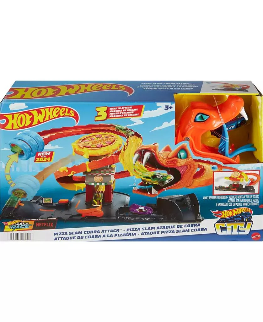 Hot Wheels City Pizza Slam Cobra Attack Playset with 1:64 Scale Toy Car 4