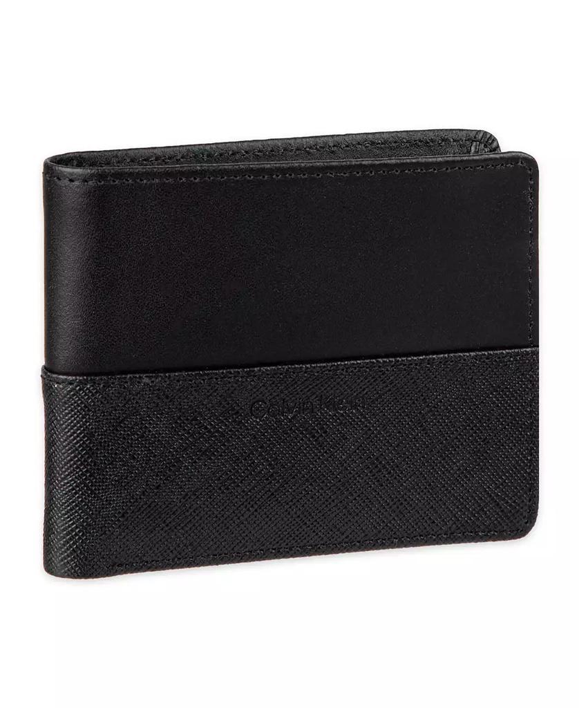 Calvin Klein Men's RFID Overlapping Saffiano Slimfold Wallet